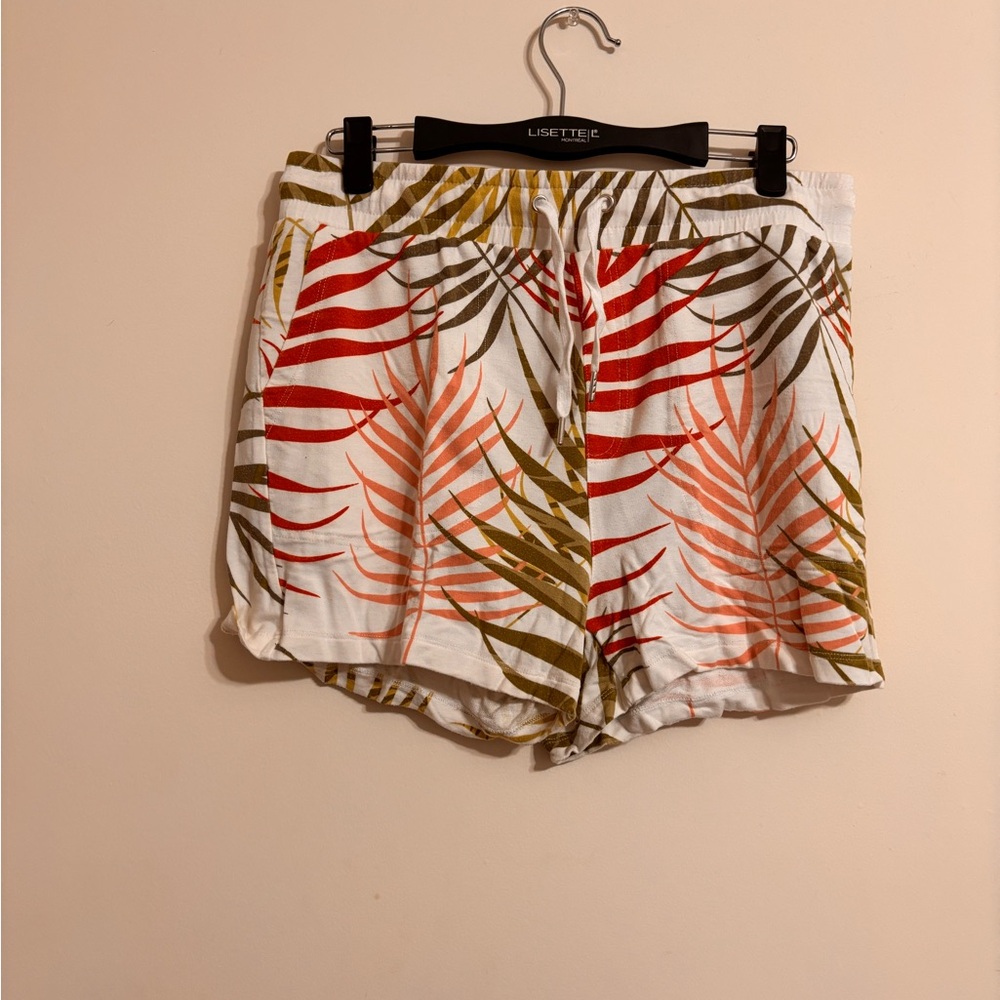Rachel Zoe High Waist Tropical Print Shorts - Red, Green, White